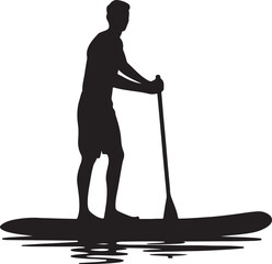 paddle boarding silhouette vector standup paddle boarding SUP silhouettes