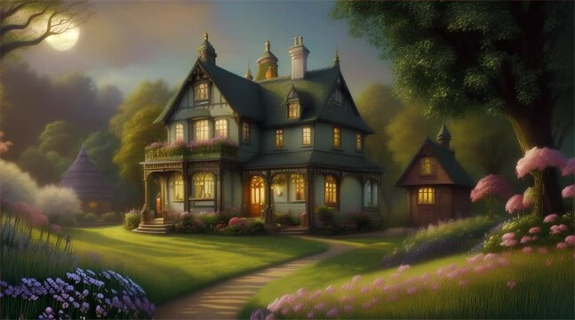 おとぎ話にでてくるような可愛いコテージ