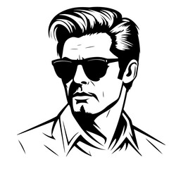 Stylish man wearing sunglasses and white shirt with tied sweater on shoulders
