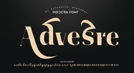 elegant awesome alphabet letters font and number. unique serif font. classic lettering minimal fashion designs. typography fonts regular uppercase and lowercase. vector illustration