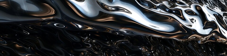 3D wall of enigmatic obsidian, with a liquid-like gloss and severe edges, embodying a sense of profound mysteries. - obrazy, fototapety, plakaty