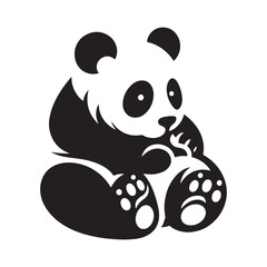 Gentle Giants: Vector Illustrations of Panda Silhouettes, Capturing the Endearing Charm and Peaceful Nature of These Beloved Creatures.