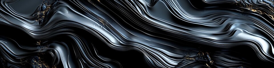 A 3D wall of dark, polished obsidian, with smooth surfaces and razor-sharp lines, giving off an aura of deep mystery. - obrazy, fototapety, plakaty