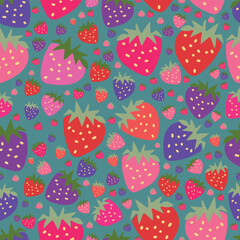 vectoriel fraises dessinées à la main, motif répéte parfait pour papier d'emballage, invitations, thé de cuisine, assiettes en papier, serviettes de table, papeterie, papier peint, projets, tissu, vêt