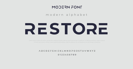 Abstract minimal modern alphabet fonts. Typography technology electronic digital music future creative font. vector illustraion