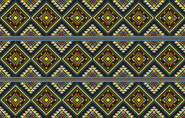Aztec ethnic background design vector with a seamless pattern. Traditional motifs are illustrated. Element of a seamless pattern template