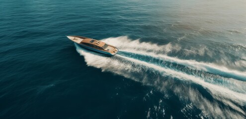 a boat is moving through the ocean in front of the camera