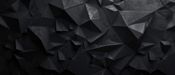 A background featuring deep black geometries, subtly shifting in shade, invoking a sense of intrigue and sophistication.