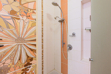 interior apartment room bathroom, sink, decorative elements, toilet. WC, sanitary unit, wash room