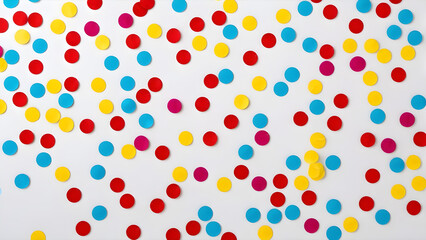 Obraz premium coloured confetti and streamers as a white new years background 