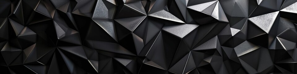 Black wall with a 3D polygonal surface, no scratches, lit by spotlights.