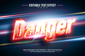 Danger 3D editable text effect template
