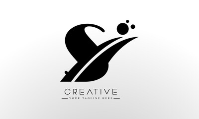 Letter S Logo Design Vector with Curved Swoosh Lines and Creative Look