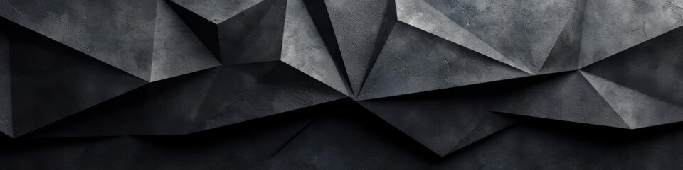 Black wall with a velvet-like appearance, formed from geometric shapes.