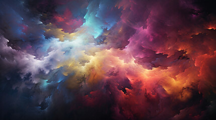 Obraz na płótnie Canvas Colorful clouds art on dark background.