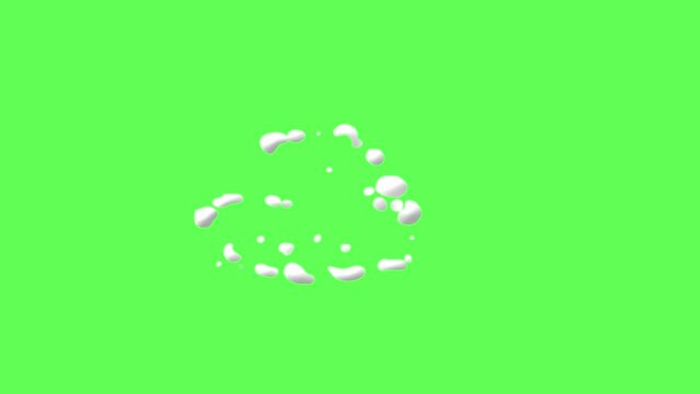 Cartoon smoke explosion on a green screen. Cartoon Smoke transition animation with key color. Chroma key, 4K video. Cartoon Smoke transition animation