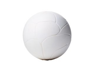 a white ball with a gold stitching