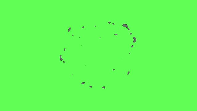 Cartoon smoke explosion on a green screen. Cartoon Smoke transition animation with key color. Chroma key, 4K video. Cartoon Smoke transition animation