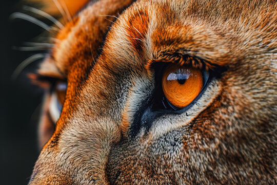 Close-up of a tiger's eye in stunning detail Generative AI image