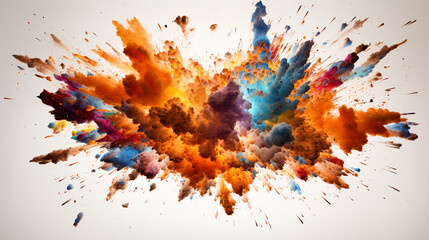 Color burst explosion on isolated background - ai generative