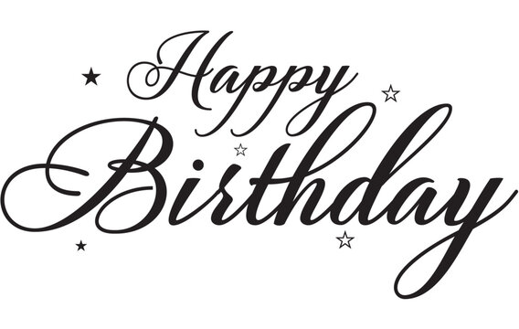 Happy Birthday typographic text. Vector design. Greeting Card Vector Illustration.