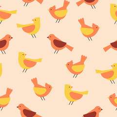 Simple birds seamless pattern. Background for poster, banner, fabric, wallpaper