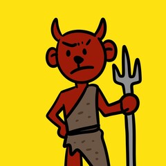 art illustration of cartoon devil