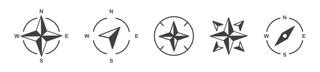 Compass icons set. Vector compass icons. Compass vectors © 11ua
