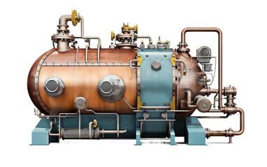 Innovative Steam Generation System Isolated on Transparent Background PNG.