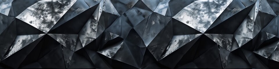 Smooth black wall with polygonal patterns, no scratches, in natural light.