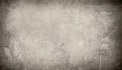 Obraz premium Abstract monochrome light grey tones vignette with lighter scratches on sepia old textured background with old stone vintage grunge peeled and scratched texture wallpaper or paper