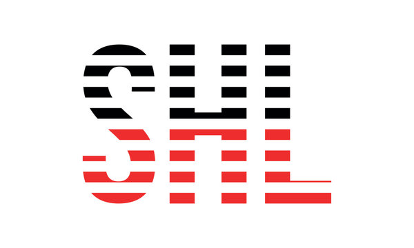 SHL three initial letter iconic line negative space minimal logo design vector template. monogram, abstract, wordmark, business, typography, minimalist, brand, company, flat, modern, unique, simple