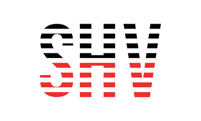 SHV three initial letter iconic line negative space minimal logo design vector template. monogram, abstract, wordmark, business, typography, minimalist, brand, company, flat, modern, unique, simple