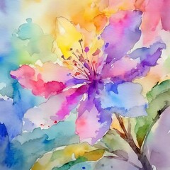 Obraz na płótnie Canvas watercolor background with flowers