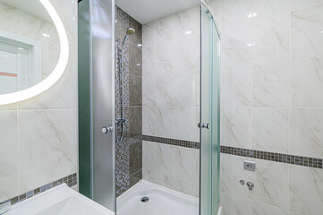 interior apartment room bathroom, sink, decorative elements, toilet. WC, sanitary unit, wash room
