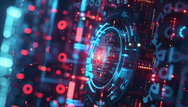 An abstract concept art of a blockchain shield protecting patient data with digital locks and keys surrounding confidential records symbolizing the unbreakable security and privacy offered by