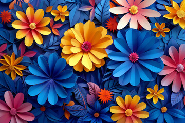 Colorful floral flower background illustration. 