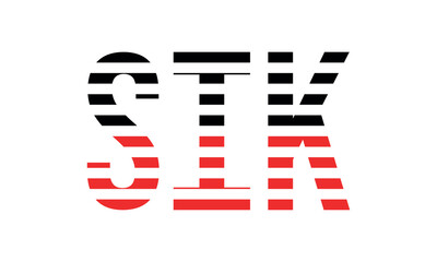 SIK three initial letter iconic line negative space minimal logo design vector template. monogram, abstract, wordmark, business, typography, minimalist, brand, company, flat, modern, unique, simple
