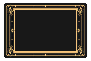 Mystic style blank banner with ornamental border, rear side od tarot cards frame, esoteric border, vector - obrazy, fototapety, plakaty