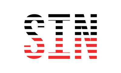 SIN three initial letter iconic line negative space minimal logo design vector template. monogram, abstract, wordmark, business, typography, minimalist, brand, company, flat, modern, unique, simple