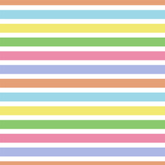 Groovy multicoloured horizontal stripes vector seamless pattern. Geometric abstract stripped background. 