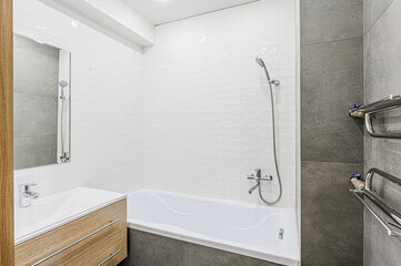 interior apartment room bathroom, sink, decorative elements, toilet. WC, sanitary unit, wash room