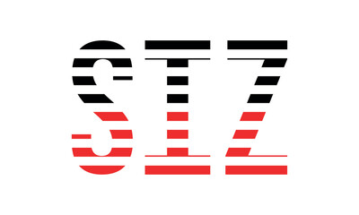 SIZ three initial letter iconic line negative space minimal logo design vector template. monogram, abstract, wordmark, business, typography, minimalist, brand, company, flat, modern, unique, simple