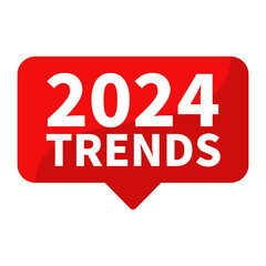 2024 trends text In Red Rectangle Shape For Information Announcement Viral Social Media Business Marketing Promotion
