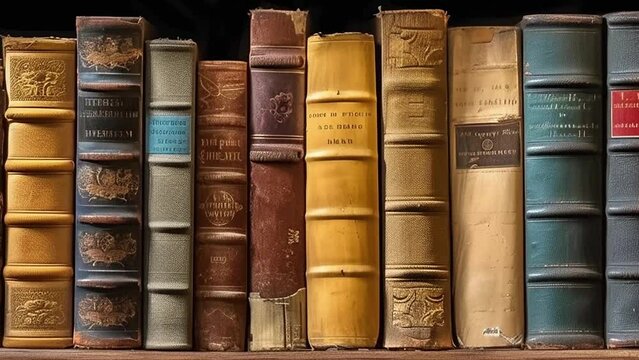 Old books on a shelf background