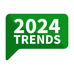 2024 trends text In Green Rectangle Shape For Information Announcement Viral Social Media Business Marketing Promotion
