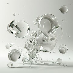 Abstract Glass Balls Shatter When Collided