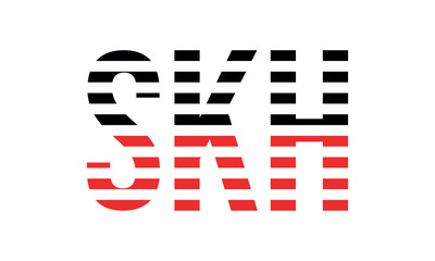 SKH three initial letter iconic line negative space minimal logo design vector template. monogram, abstract, wordmark, business, typography, minimalist, brand, company, flat, modern, unique, simple