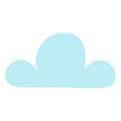 Fototapeta premium Blue doodle cloud. Vector flat illustration