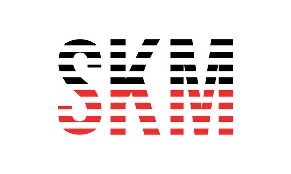 SKM three initial letter iconic line negative space minimal logo design vector template. monogram, abstract, wordmark, business, typography, minimalist, brand, company, flat, modern, unique, simple